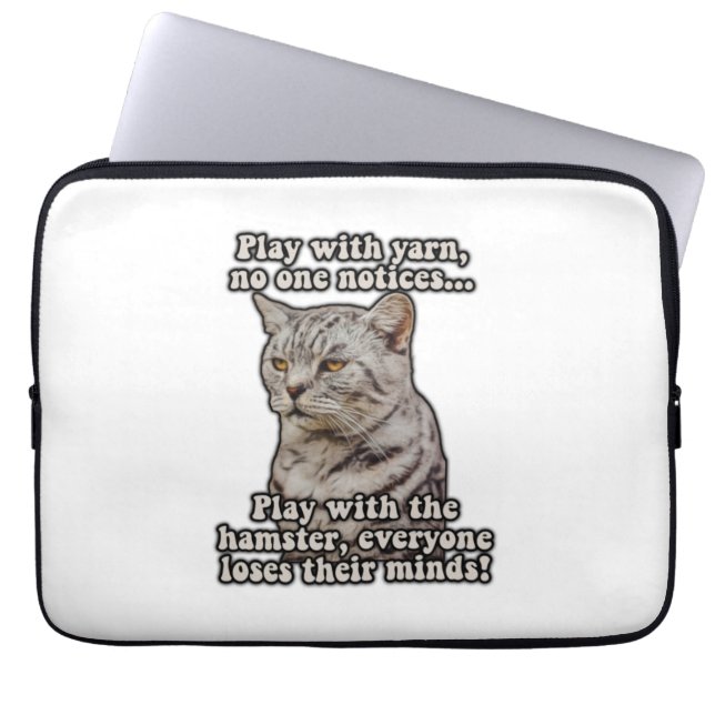 Angry cat meme for cat lovers and kitten owners laptop sleeve (Front)
