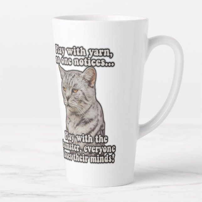 Angry cat meme for cat lovers and kitten owners latte mug (Right)