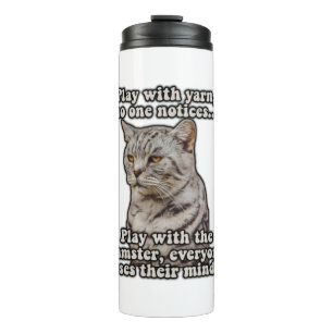 Angry cat meme for cat lovers and kitten owners thermal tumbler