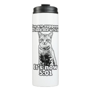 Angry cat meme for cat owners and kitten lovers thermal tumbler