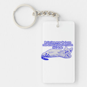 Angry cat meme for cat owners and kitty lovers key ring
