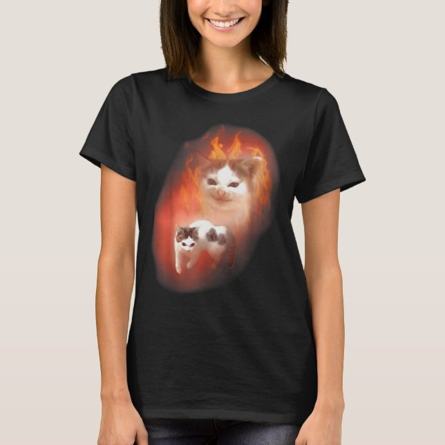 Angry Cat Meme Funny Silly Cat Kitten Lover Humor  T-Shirt (Front)