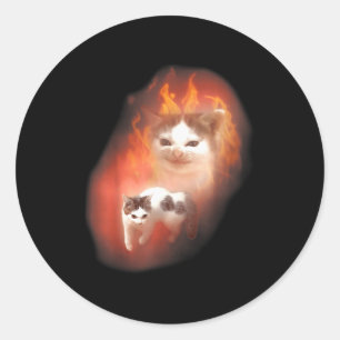 Angry Cat Meme Funny Silly Cat Kitten Lover Humour Classic Round Sticker