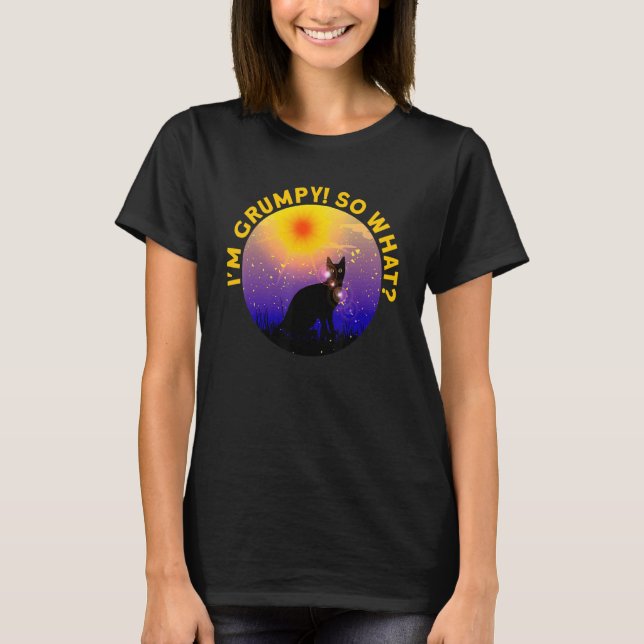 Angry cat meme I'm grumpy so what 2 T-Shirt (Front)