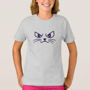 Angry Cat Minimalist Face T-Shirt