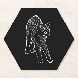 Angry cat paper coaster