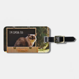 Angry Cat Personalised Luggage TAG Funny Custom