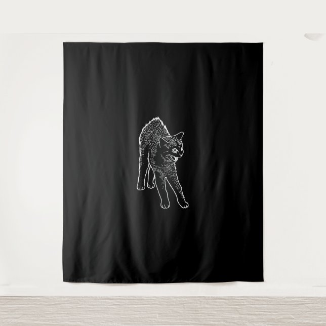 Angry cat  tapestry (Front)