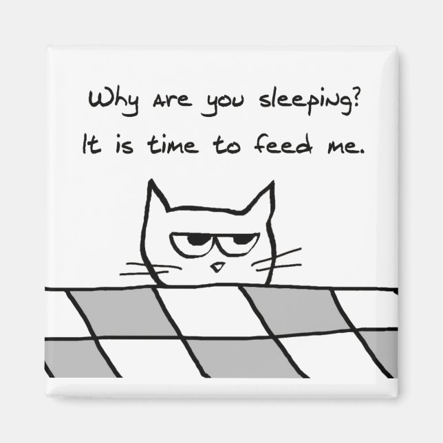 Angry Cat Wants You Out of Bed Magnet (Front)
