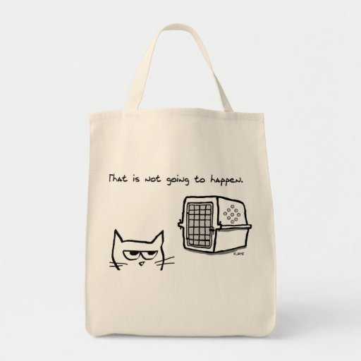 Image of Angry Cat will NOT be going to the Vet Tote Bag