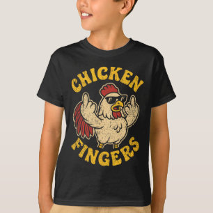 Angry Chicken Flipping Off Middle Fingers Pun Cluc T-Shirt