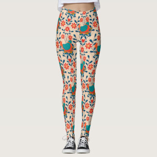 Angry Chicken Floral Leggings