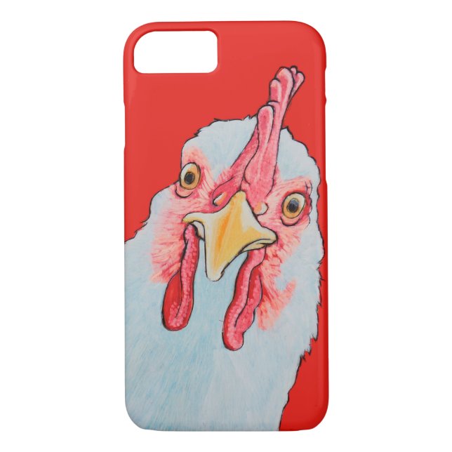 Angry Chicken in red Case-Mate iPhone Case (Back)