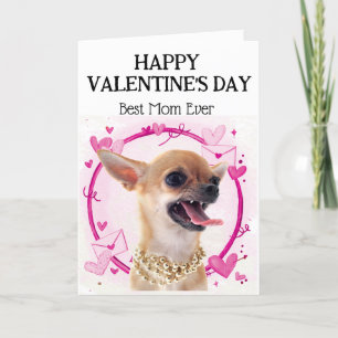 Angry Chihuahua Best Mum Custom Valentines Day Holiday Card