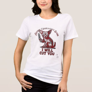 Angry Chihuahua I Will Cut You Woman Organic Tee