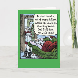 Angry Children Mob Christmas Humour Card