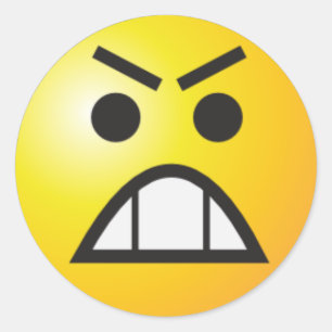 angry classic round sticker