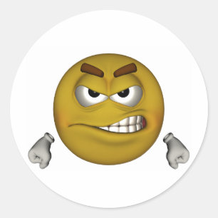 Angry Classic Round Sticker