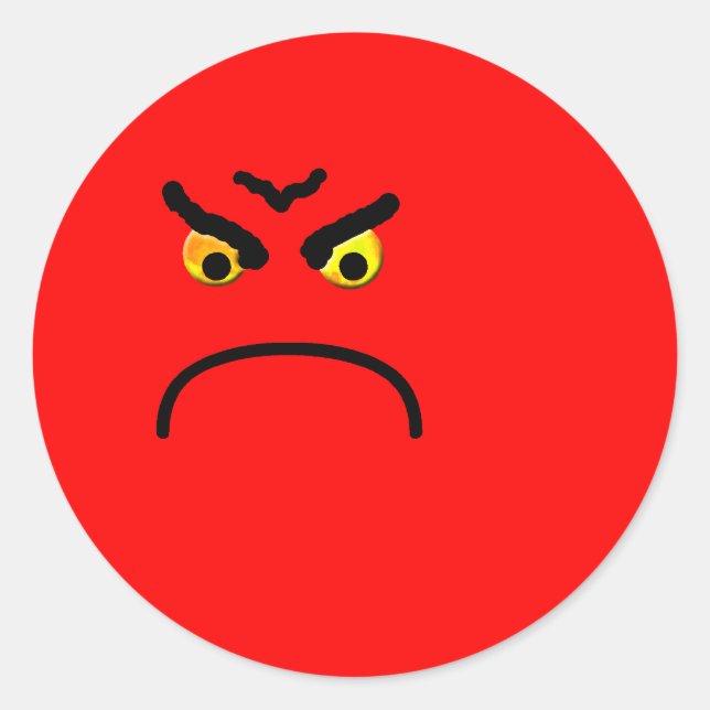 Angry Classic Round Sticker (Front)