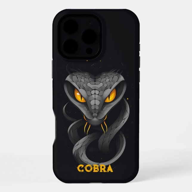 Angry Cobra Black iPhone Case (Back)