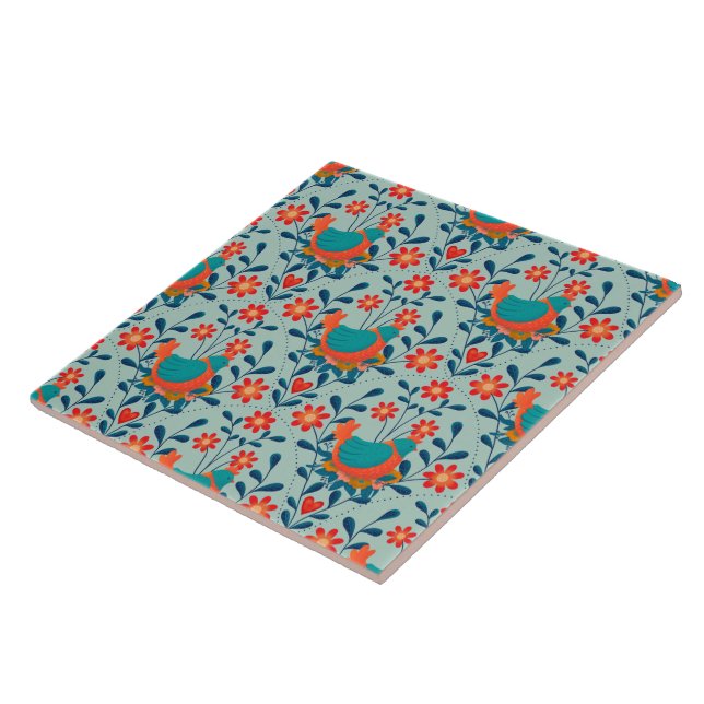 Angry Colorful Chicken Tile (Side)