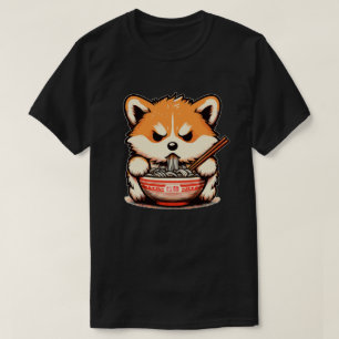 Angry corgi eat noodle ramen T-Shirt