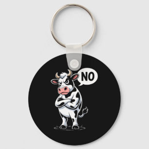 Angry Cow No - Funny Cow Lover Dairy Farmer Key Ring