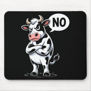 Angry Cow No - Funny Cow Lover Dairy Farmer  Mouse Mat