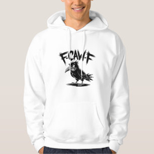 Angry Crow “F-CAW-F” – Edgy Cartoon Bird Design Hoodie
