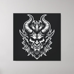Angry Demon Head Canvas Print