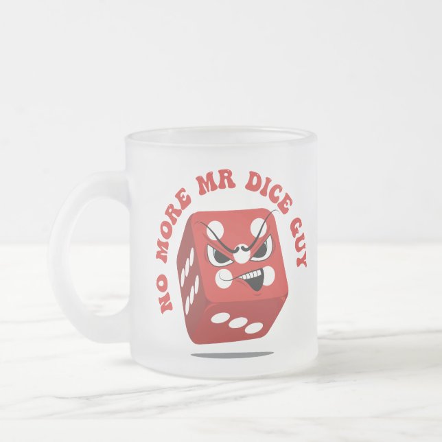 Angry Dice Craps Player Pun Frosted Glass Coffee Mug (Left)