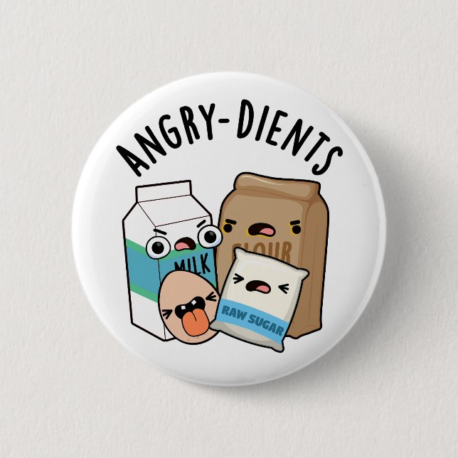 Angry-dients Funny Baking Pun  6 Cm Round Badge (Front)