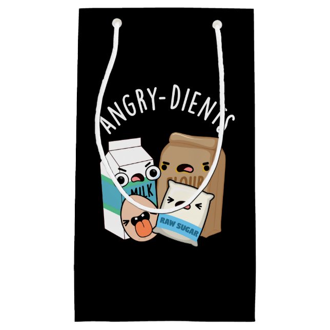 Angry-dients Funny Baking Pun Dark BG Small Gift Bag (Front)