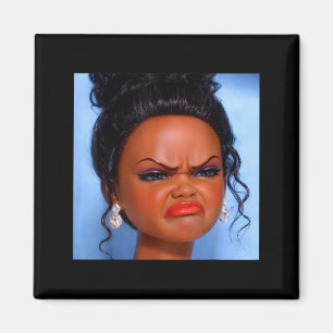 Angry disgusted black doll face meme Angry disgust Magnet