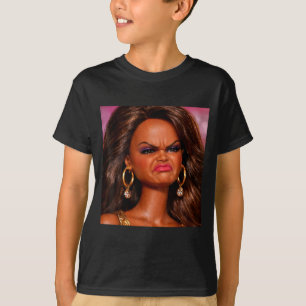 Angry disgusted black doll face meme reaction gen T-Shirt