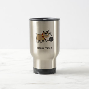 Angry Dog; Metal-look Travel Mug
