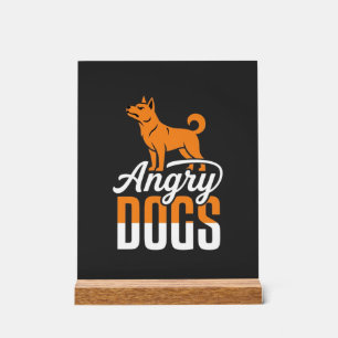 Angry Dogs Vector Mascot Acrylic Sign