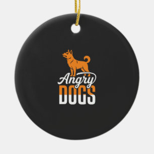 Angry Dogs Vector Mascot Ceramic Tree Decoration