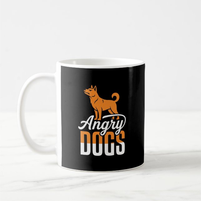 Angry Dogs Vector Mascot Coffee Mug (Left)