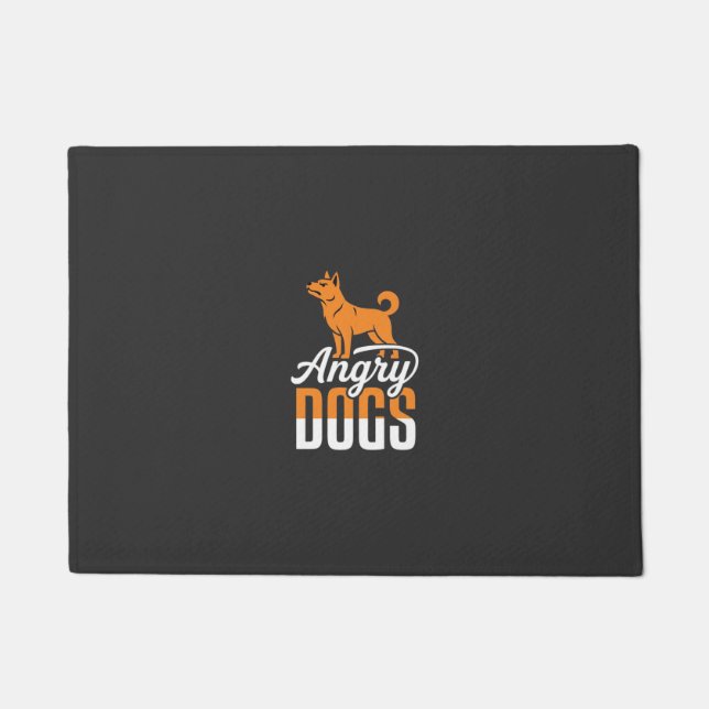 Angry Dogs Vector Mascot Doormat (Front)