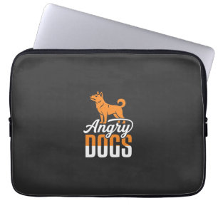 Angry Dogs Vector Mascot Laptop Sleeve