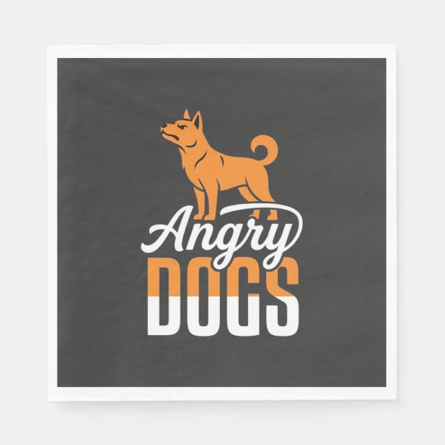 Angry Dogs Vector Mascot Napkin (Front)