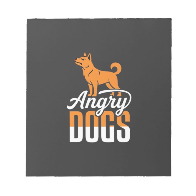 Angry Dogs Vector Mascot Notepad (Front)