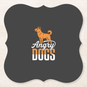 Angry Dogs Vector Mascot Paper Coaster