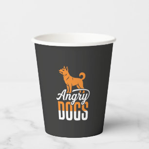 Angry Dogs Vector Mascot Paper Cups