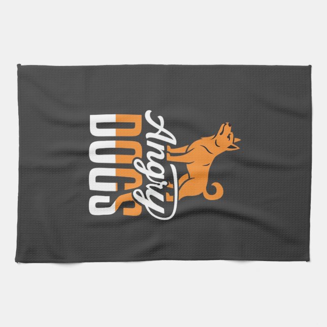Angry Dogs Vector Mascot Tea Towel (Horizontal)