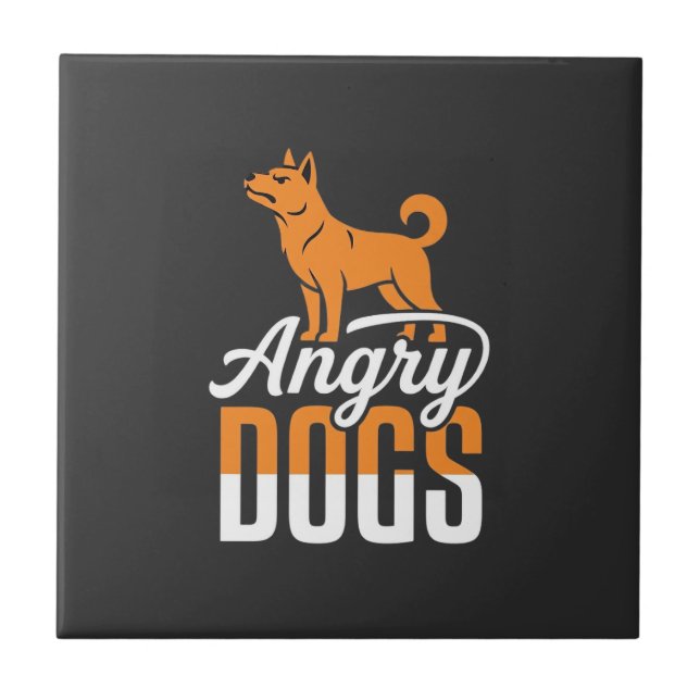 Angry Dogs Vector Mascot Tile (Front)