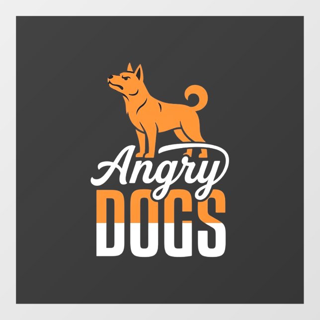 Angry Dogs Vector Mascot Window Cling (Sheet)
