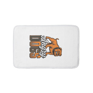 Angry Dogs Vintage Bulldog Typography Design_1 Bath Mat