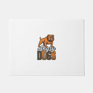 Angry Dogs Vintage Bulldog Typography Design_1 Doormat
